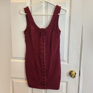 Guess Sleeveless Dress in Burgundy